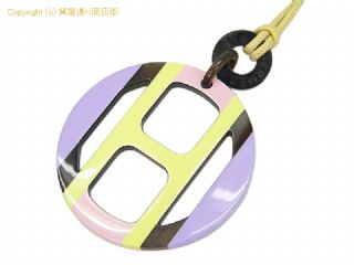 エルメス エルメス HERMES バッファローホーン ペンダントネックレス Hエキップ イエロー/ピンク/パープル 【 SA532520 】の基本紹介画像