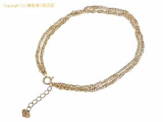 K18 ダブル/2連 スクリューチェーン ブレスレット 1.3g 【 SA72657 】の基本紹介画像