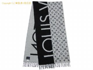 ルイ ヴィトン ルイ・ヴィトン LOUIS VUITTON カシミヤ マフラー エシャルプ・LVスプリット M70924 ブラック/グレー 【 SA532261 】の基本紹介画像