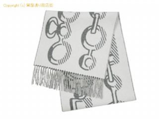 エルメス エルメス HERMES カシミヤ マフラー CASAQUE DO RE BOUCLES カザック・ドレ・バックル アイボリー/GRIS FLANELLE 【 SA532563 】の基本紹介画像