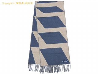 エルメス エルメス HERMES カシミヤ マフラー カザック・オプティック ブルー/ベージュナチュラル 【 SA532568 】の基本紹介画像