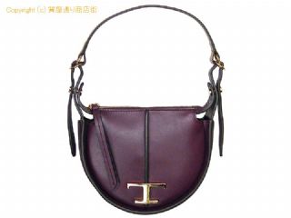 トッズ TOD''S トッズ Tタイムレス SACCA LUNA MICRO ハーフムーン ハンドバッグ XBWTSAE0005OS2071 ボルドー 【 SA532574 】の基本紹介画像