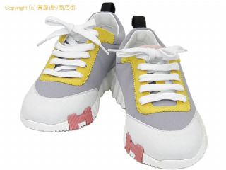エルメス バウンシング エルメス HERMES スニーカー バウンシング 37 1/2 グレー/イエロー/ピンク 【 SA532591 】の基本紹介画像