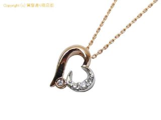 スタージュエリー スタージュエリー STAR JEWELRY K18PG/K18WG ハートムーン ダイヤモンド ネックレス 0.03ct 【 SA72663 】の基本紹介画像
