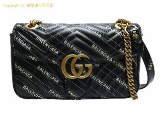 グッチ グッチ GUCCIxBALENCIAGA グッチxバレンシアガ ハッカープロジェクト GGマーモント スモールショルダーバッグ 443497 ブラック 【 SA532575 】の基本紹介画像