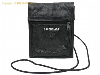 バレンシアガ バレンシアガ BALENCIAGA レザー エクスプローラー ポシェット/ショルダーバッグ 532298 ブラック 【 SA532606 】の基本紹介画像