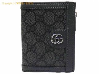 グッチ グッチ GUCCI GGスプリームキャンバス/レザー コンパクトウォレット 2つ折り財布 760238 グレー 【 SA532618 】の基本紹介画像