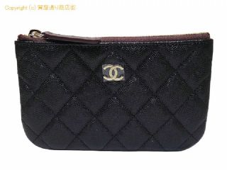 シャネル シャネル CHANEL キャビアスキン マトラッセ クラシック スモール ジップ ポーチ AP4020 ブラック ゴールド金具 【 SA532620 】の基本紹介画像