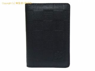 ルイ ヴィトン ルイ・ヴィトン LOUIS VUITTON レザー ダミエアンフィニ カードケース オーガナイザードゥポッシュ N63197 オニキス/ブラック 【 SA532641 】の基本紹介画像