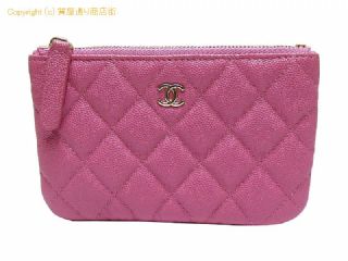 シャネル シャネル CHANEL キャビアスキン マトラッセ クラシック スモール ジップ ポーチ A82365 ピンク ゴールド金具 【 SA532639 】の基本紹介画像