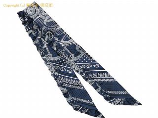 エルメス エルメス HERMES スカーフ ツイリーフリル エプロンドール・バンダナ マリンフォンセ/ブラック/ホワイト 【 SA532652 】の基本紹介画像