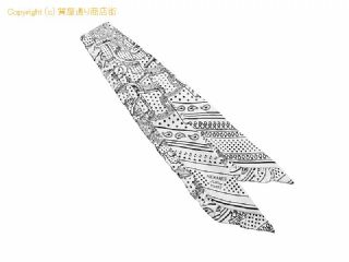 エルメス エルメス HERMES スカーフ ツイリーフリル エプロンドール・バンダナ ホワイト/ブラック 【 SA532659 】の基本紹介画像