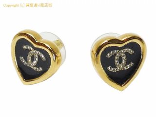 シャネル シャネル CHANEL ハート CCマーク ラインストーン ピアス ABG311 F25B 【 SA532701 】の基本紹介画像