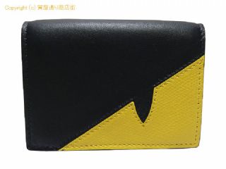フェンディ フェンディ FENDI BUGS モンスター 三つ折り財布/コンパクトウォレット 7M0280 ブラック/イエロー 【 SA532721 】の基本紹介画像