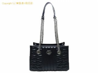 グッチ グッチ GUCCI GGマーモント レザー トートバッグ 681483 ブラック 【 SA532730 】の基本紹介画像