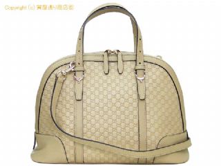 グッチ グッチ GUCCI マイクロ グッチ シマ レザー 2WAY ハンドバッグ 309617 ベージュ 【 SA532759 】の基本紹介画像