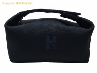 エルメス エルメス HERMES キャンバス ハンドポーチ/ハンドバッグ ブリッドアブラックPM ジグザグ ブラック/ネイビー 【 SA532760 】の基本紹介画像