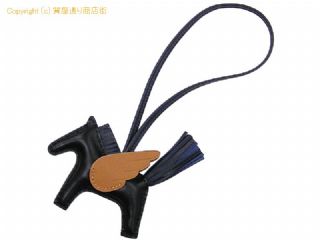 エルメス エルメス HERMES バッグチャーム ペガサス ロデオPM ブラック/ブルーニュイ/ゴールド W刻印 【 SA532750 】の基本紹介画像
