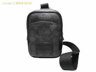 コーチ コーチ COACH シグネチャー コーティングキャンバス/レザー ボディバッグ トラックパック CL412 ブラック/グレー 【 SA532775 】の基本紹介画像