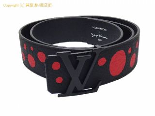 ルイ ヴィトン ルイ・ヴィトン LOUIS VUITTON LVxYK ベルト サンチュール・LVイニシャル 40MM M0673U サイズ90 草間彌生 ドット ブラック/レッド 【 SA532802 】の基本紹介画像