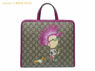 グッチ グッチ GUCCI チルドレンズ ハンドバッグ パンクロッカーとダックスフンド 605614 ベージュ/ピンク/マルチカラー 【 SA532817 】の基本紹介画像