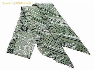 エルメス エルメス HERMES シルク スカーフ ツイリーフリル エプロンドール・バンダナ セージ/ブラック/ホワイト 【 SA532838 】の基本紹介画像