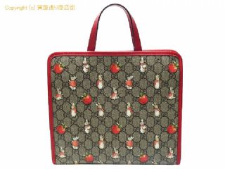 グッチ グッチ GUCCI チルドレンズ GGスプリーム ハンドバッグ ピーターラビット 605614 レッド 【 SA532828 】の基本紹介画像