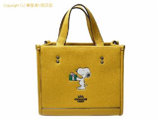 コーチ コーチ COACH レザー ピーナッツコラボ スヌーピー 2WAY トートバッグ CE918 イエロー 【 SA532857 】の基本紹介画像