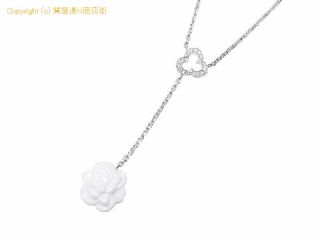 シャネル シャネル CHANEL 750WG ホワイトゴールド カメリア ダイヤモンド カルセドニー ペンダントネックレス 【 SA72696 】の基本紹介画像