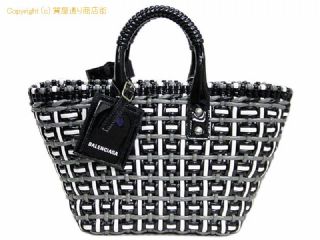 バレンシアガ バレンシアガ BALENCIAGA ビストロXS バスケット 2WAY ハンドバッグ 671342 ブラック/ホワイト/グレー 【 SA532877 】の基本紹介画像