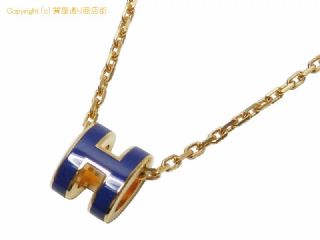エルメス エルメス HERMES ミニポップアッシュ ネックレス ブルーフォンセxゴールド金具 【 SA532923 】の基本紹介画像