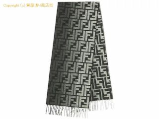 フェンディ フェンディ FENDI ウール/カシミヤ マフラー ズッカ柄/FF柄 FXS471 ブラック/グレー 【 SA532826 】の基本紹介画像