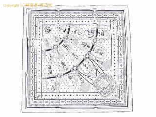 エルメス エルメス HERMES 2026年秋冬 シルクバンダナ55/カレ55 クリケティス バンダナ CLIQUETIS BANDANA ホワイト/ブラック 【 SA532984 】の基本紹介画像