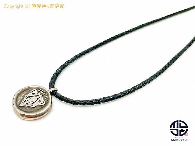 グッチ GUCCI グッチ SV925 シルバー 黒レザー チョーカー クレスト ネックレス チャーム 【 TM2008164 】の基本紹介画像 グッチ GUCCI グッチ SV925 シルバー 黒レザー チョーカー クレスト ネックレス チャーム 【 TM2008164 】の基本紹介画像