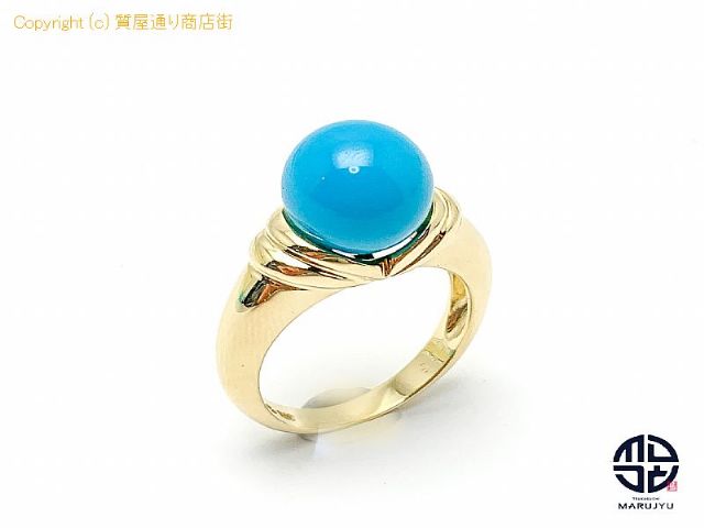 ジュエリーマキ K18 18金イエローゴールド トルコ石 ターコイズ リング 指輪 12号 証明書付き 【 TM2009088 】の基本紹介画像 ジュエリーマキ K18 18金イエローゴールド トルコ石 ターコイズ リング 指輪 12号 証明書付き 【 TM2009088 】の基本紹介画像