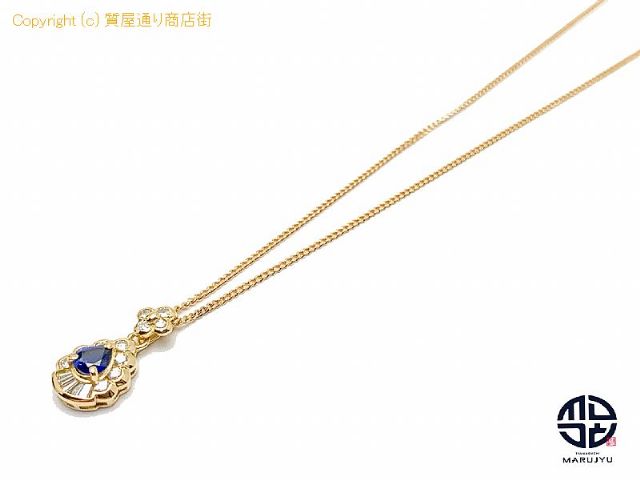 K18 18金イエローゴールド ブルーサファイア ダイヤモンド ネックレス 40cm 3.8g 【 TM2009124 】の基本紹介画像 K18 18金イエローゴールド ブルーサファイア ダイヤモンド ネックレス 40cm 3.8g 【 TM2009124 】の基本紹介画像