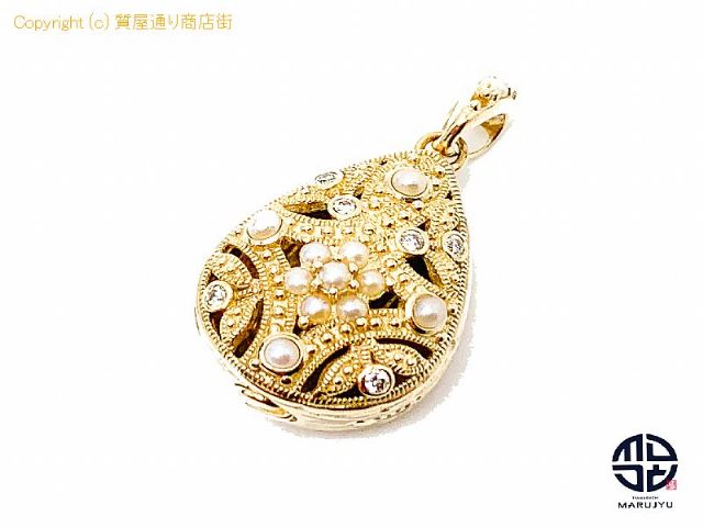 V.Gate ヴィクトリアンズゲート K10 10金イエローゴールド シードパール ダイヤモンド ペンダント チャーム 【 TM2101029 】の基本紹介画像 V.Gate ヴィクトリアンズゲート K10 10金イエローゴールド シードパール ダイヤモンド ペンダント チャーム 【 TM2101029 】の基本紹介画像