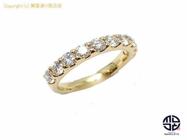 K18 18金イエローゴールド ダイヤモンド ハーフエタニティ リング 指輪 D0.86ct 7号 【 TM2101034 】の基本紹介画像 K18 18金イエローゴールド ダイヤモンド ハーフエタニティ リング 指輪 D0.86ct 7号 【 TM2101034 】の基本紹介画像