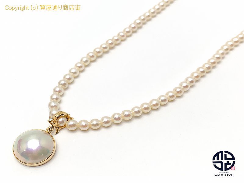 田崎真珠 Tasaki 田崎 タサキ K18 18金イエローゴールド Sv シルバー マベパール 淡水パール 真珠 ネックレス アクセサリー 質屋通り商店街 78 St 田崎真珠 Tasaki 田崎 タサキ K18 18金イエローゴールド Sv シルバー マベパール 淡水パール 真珠 ネックレス アクセサリー 質屋通り商店街 78 St
