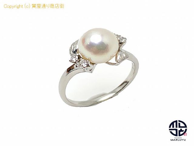 田崎真珠 TASAKI 田崎 タサキ PT900 プラチナ アコヤパール ダイヤモンド リング 指輪 ダイヤ0.12ct 15号 【 TM2106058 】の基本紹介画像 田崎真珠 TASAKI 田崎 タサキ PT900 プラチナ アコヤパール ダイヤモンド リング 指輪 ダイヤ0.12ct 15号 【 TM2106058 】の基本紹介画像