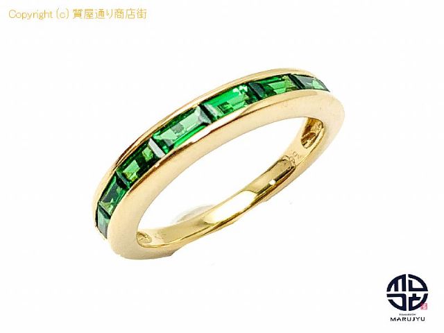 K18 18金イエローゴールド グリーングロシュラーガーネット ツァボライト ハーフエタニティ リング 指輪 10.5号 0.99ct ミニカード付き 【 TM2106059 】の基本紹介画像 K18 18金イエローゴールド グリーングロシュラーガーネット ツァボライト ハーフエタニティ リング 指輪 10.5号 0.99ct ミニカード付き 【 TM2106059 】の基本紹介画像