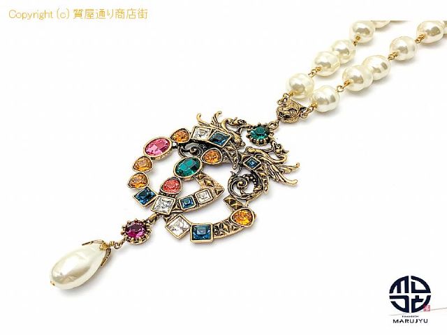 グッチ GUCCI グッチ ゴールドカラー ダブルGロゴ マルチカラー フェイクパール ネックレス アクセサリー 【 TM2106117 】の基本紹介画像 グッチ GUCCI グッチ ゴールドカラー ダブルGロゴ マルチカラー フェイクパール ネックレス アクセサリー 【 TM2106117 】の基本紹介画像
