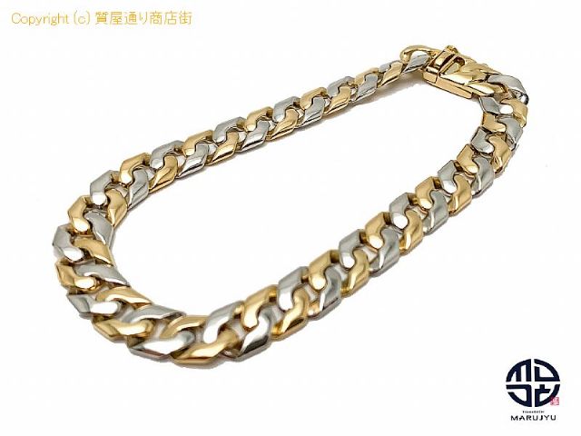 K18 PT850 18金イエローゴールド プラチナ コンビ 2面 ブレスレット 約18.5cm 約30.0g アクセサリー 【 TM2201042 】の基本紹介画像 K18 PT850 18金イエローゴールド プラチナ コンビ 2面 ブレスレット 約18.5cm 約30.0g アクセサリー 【 TM2201042 】の基本紹介画像