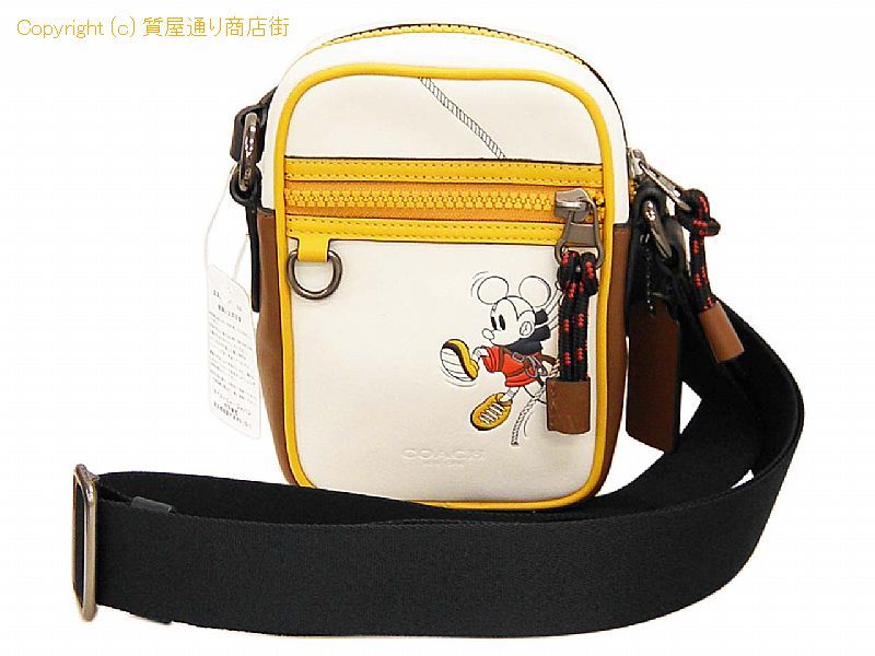 コーチ コーチ Coach ディズニーコラボ ミッキー ショルダーバッグ ポシェット 3332 アイボリー ブラウン アウトレット品 質屋通り商店街 78 St コーチ コーチ Coach ディズニーコラボ ミッキー ショルダーバッグ ポシェット 3332 アイボリー ブラウン アウトレット品 質屋通り商店街 78 St