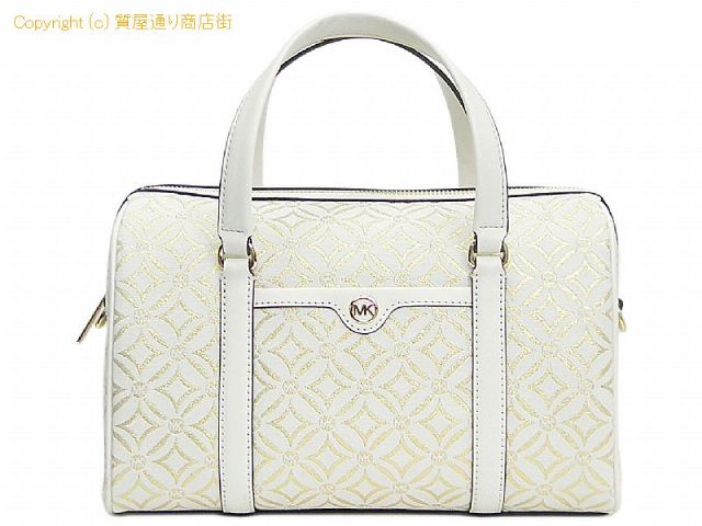 マイケルコース マイケルコース MICHAEL KORS トラベル ダッフル サッチェル 2WAYミニボストン 35F4GTFS6J ホワイト ゴールド 【 SA532508 】の基本紹介画像 マイケルコース マイケルコース MICHAEL KORS トラベル ダッフル サッチェル 2WAYミニボストン 35F4GTFS6J ホワイト ゴールド 【 SA532508 】の基本紹介画像