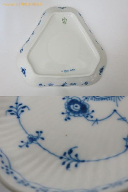 ロイヤルコペンハーゲン ブルーフルーテッド ハーフレース ケーキ皿三角 3枚セット 【 OA713150 】のオプション紹介画像(3) ロイヤルコペンハーゲン ブルーフルーテッド ハーフレース ケーキ皿三角 3枚セット 【 OA713150 】のオプション紹介画像(3)