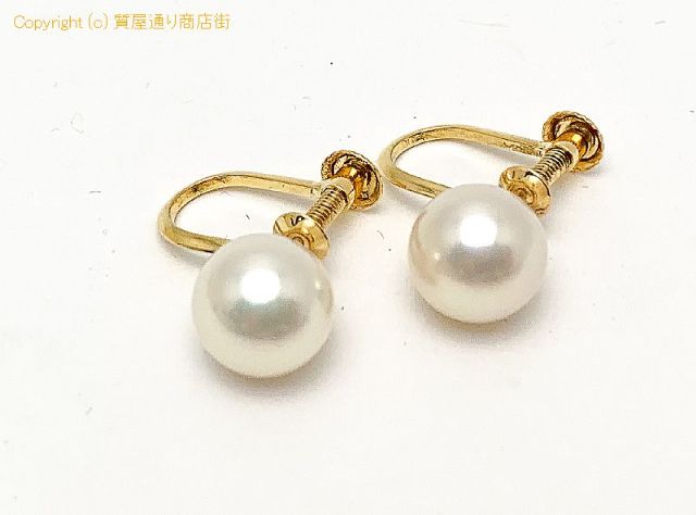 K18 18金イエローゴールド アコヤパール イヤリング 7.2/7.2mm 【 TM2006079 】のオプション紹介画像(2) K18 18金イエローゴールド アコヤパール イヤリング 7.2/7.2mm 【 TM2006079 】のオプション紹介画像(2)