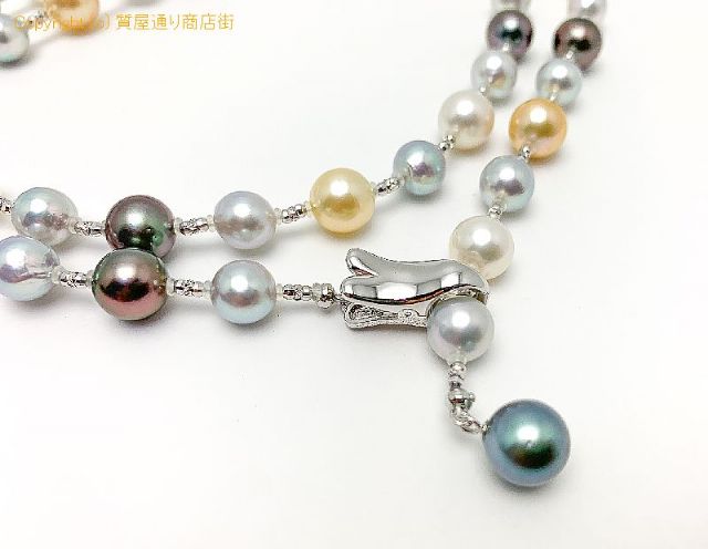 SV シルバー マルチパール ナチュラルカラー ロングネックレス ブレスレット セット 鑑別書付 【 TM2006171 】のオプション紹介画像(2) SV シルバー マルチパール ナチュラルカラー ロングネックレス ブレスレット セット 鑑別書付 【 TM2006171 】のオプション紹介画像(2)
