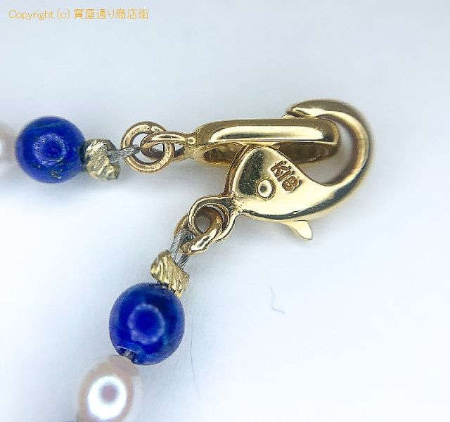 K18 18金イエローゴールド アコヤパール ラピス ネックレス 45cm 【 TM2006175 】のオプション紹介画像(4) K18 18金イエローゴールド アコヤパール ラピス ネックレス 45cm 【 TM2006175 】のオプション紹介画像(4)