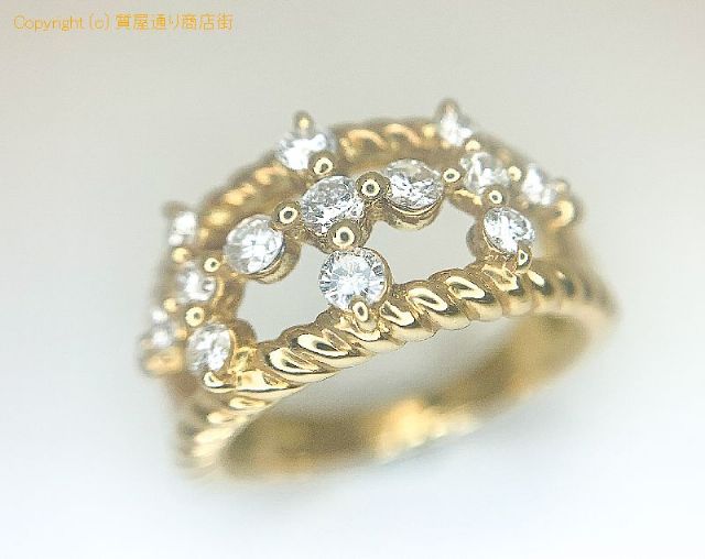 K18 18金イエローゴールド ダイヤモンド リング 指輪 12号 【 TM1907033 】のオプション紹介画像(1) K18 18金イエローゴールド ダイヤモンド リング 指輪 12号 【 TM1907033 】のオプション紹介画像(1)